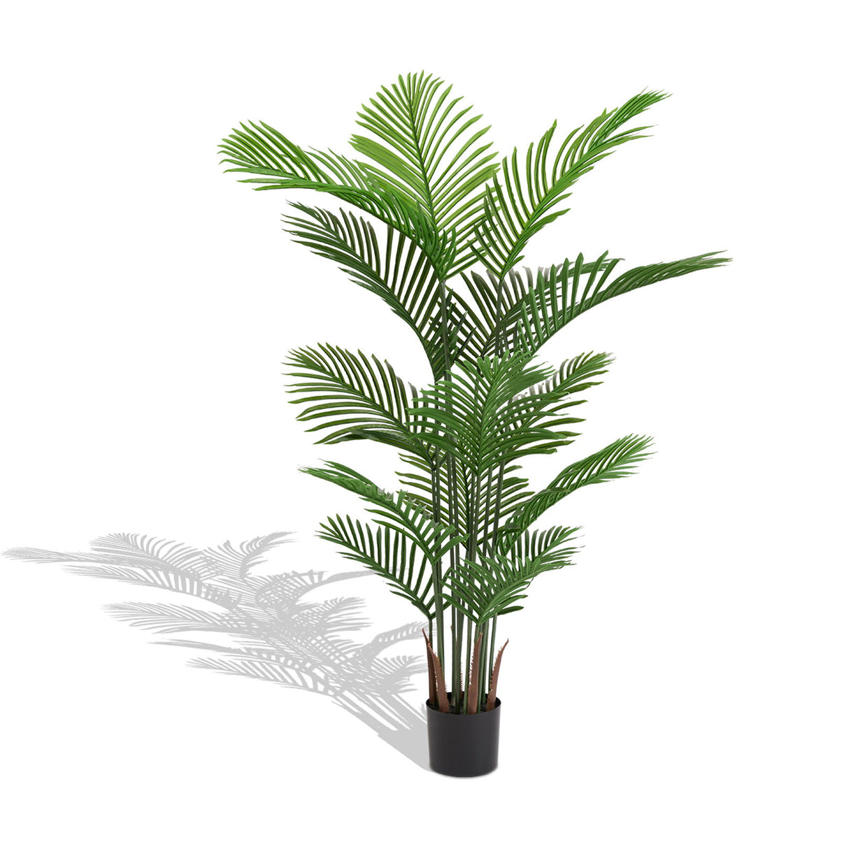Simulate - Plastic Flower Boxes With 15 Leaves For Outdoor Home Decor (Set of 2) - Green