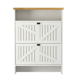 4 Layer Folding Shoe Cabinet With Metal Rounded Corners Convenient Shoe Storage - White