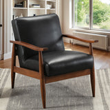 Archer - Accent Chair With Wood Arms - Black