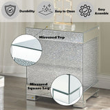 Mallika - End Table - Mirrored & Faux Crystals