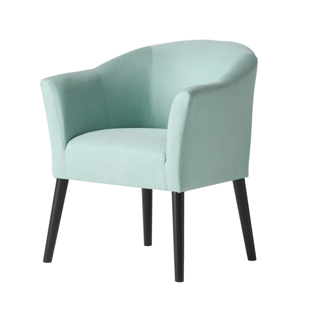 Sonorous - Upholstered Accent Chair With Low Back And Wood Legs - Light Blue / Black