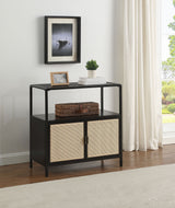 Amherst - 2-Door Radio Weave Cane Metal Accent Cabinet