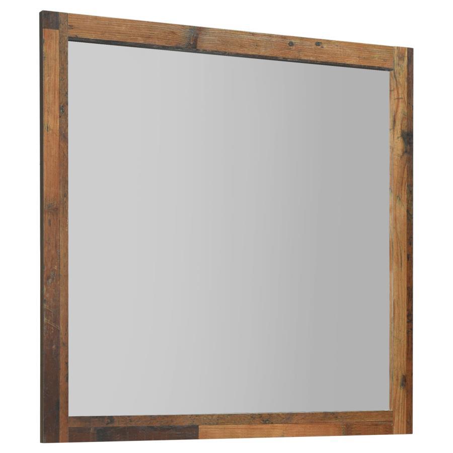 Sidney - Square Dresser Mirror - Rustic Pine