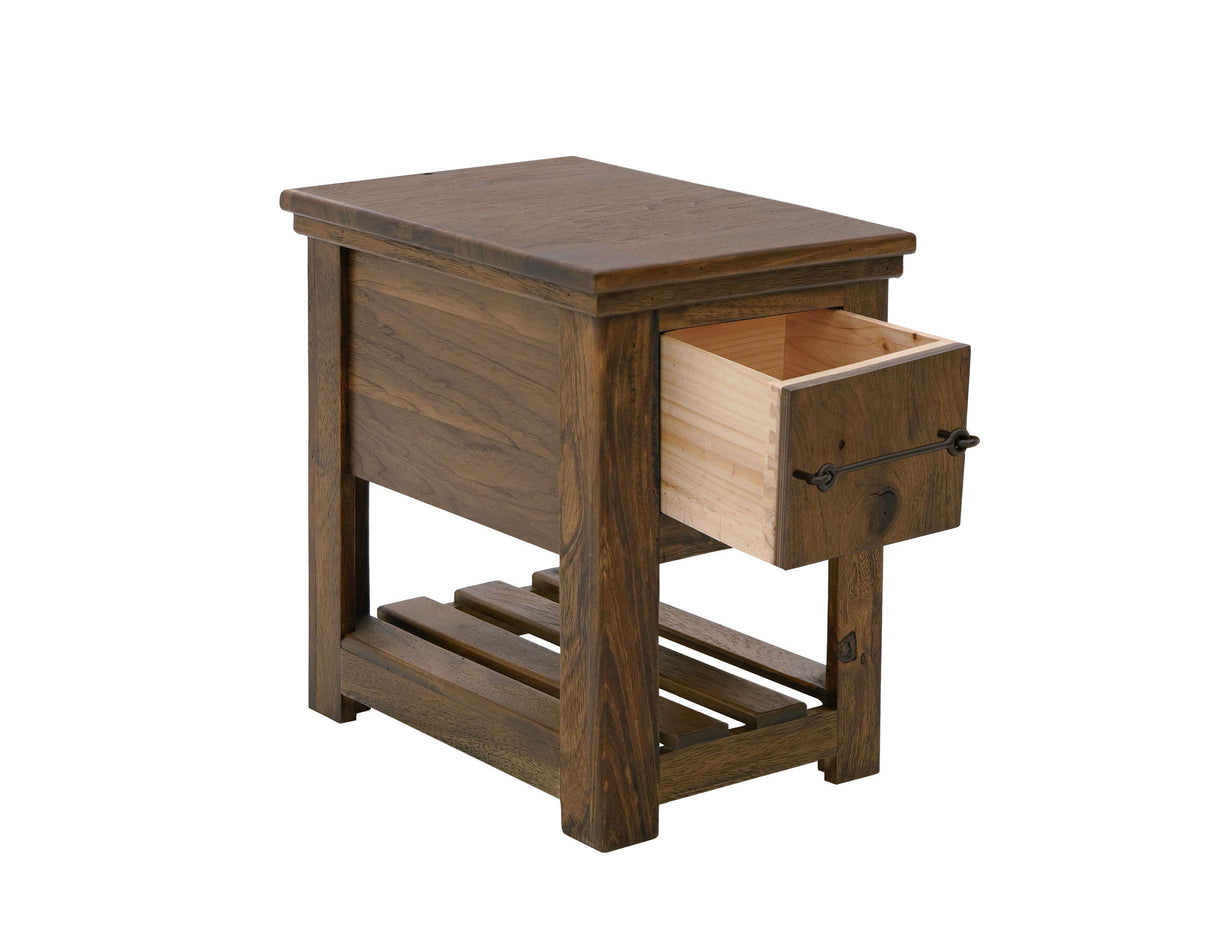 Walnut - 1 Drawer Chairside Table