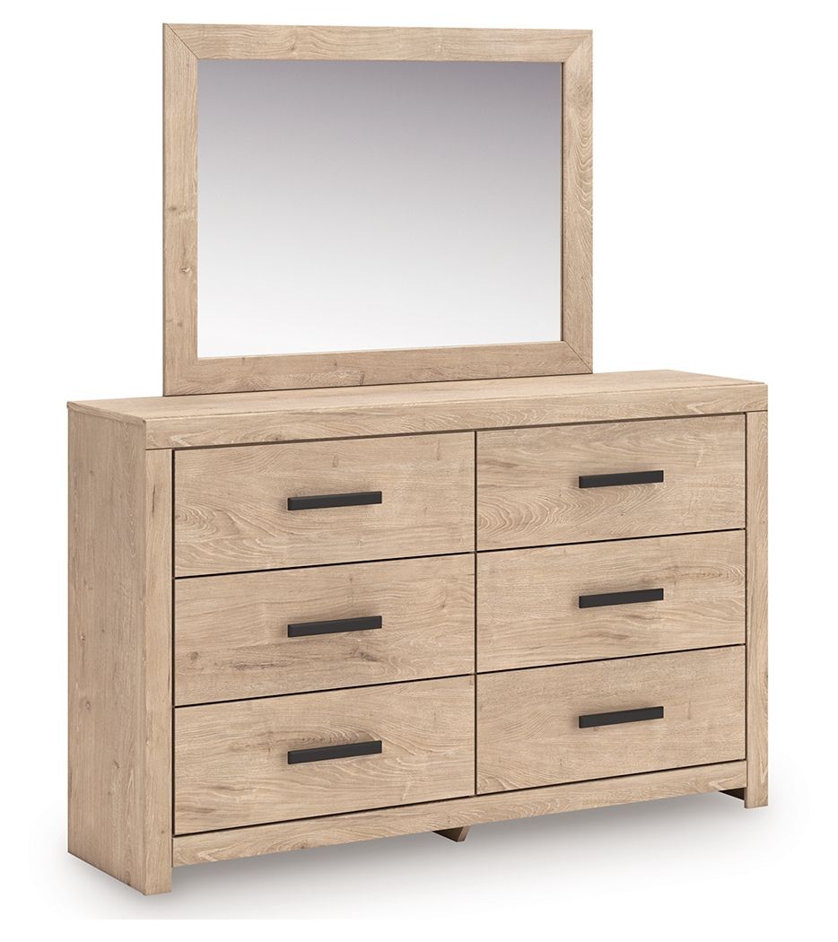 Sanginlane - Tan - Dresser and Mirror