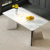 Luxurious Dining Table With Stainless Steel Butterfly Legs, Scratch & Heat Resistant