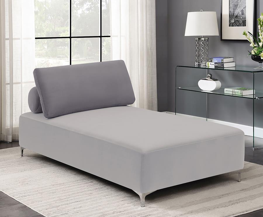 Giovanni - Upholstered Accent Chaise Lounger - Gray