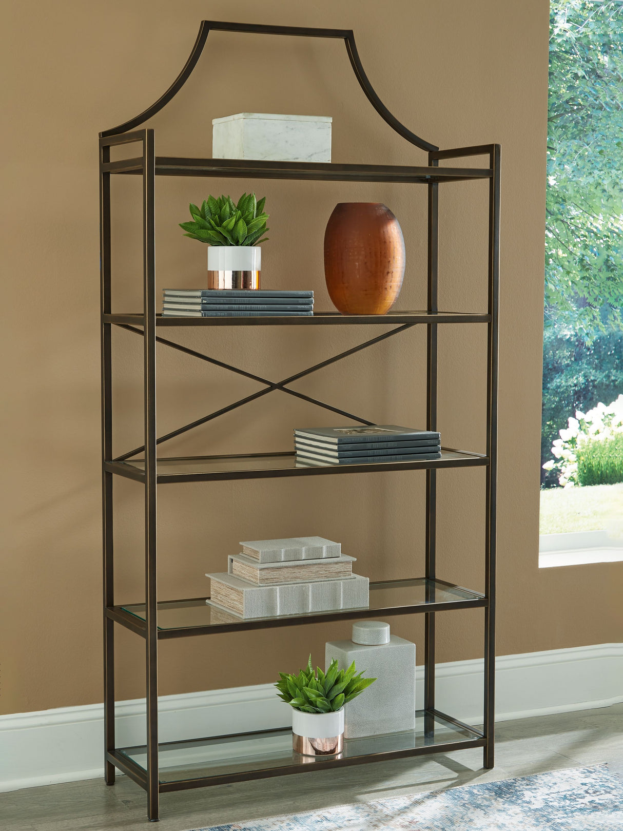 Bernonly - Antique Bronze Finish - Bookcase