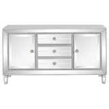 Leticia - 3-Drawer Mirrored Storage Accent Cabinet - Silver