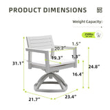Outdoor Patio Swivel Rocker With Outdoor Grade Sunbrella Fabric Cushions (Set of 2) - Grayish
