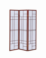 Katerina - 3-Panel Folding Floor Screen - White And Cherry