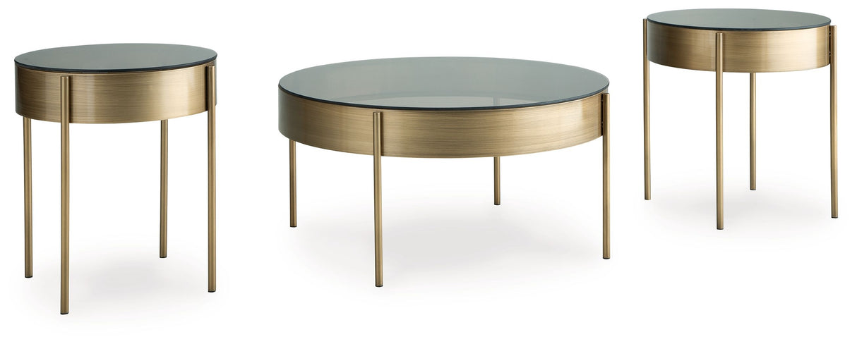 Jettaya - Brushed Brass - Occasional Table Set (Set of 3)