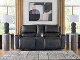 Glossmore - Black - Reclining Loveseat With Console
