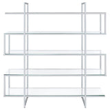 Elmer - 5-Shelf Bookcase - Chrome And Clear