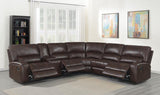 Brunson - 3 Piece Upholstered Motion Sectional - Brown