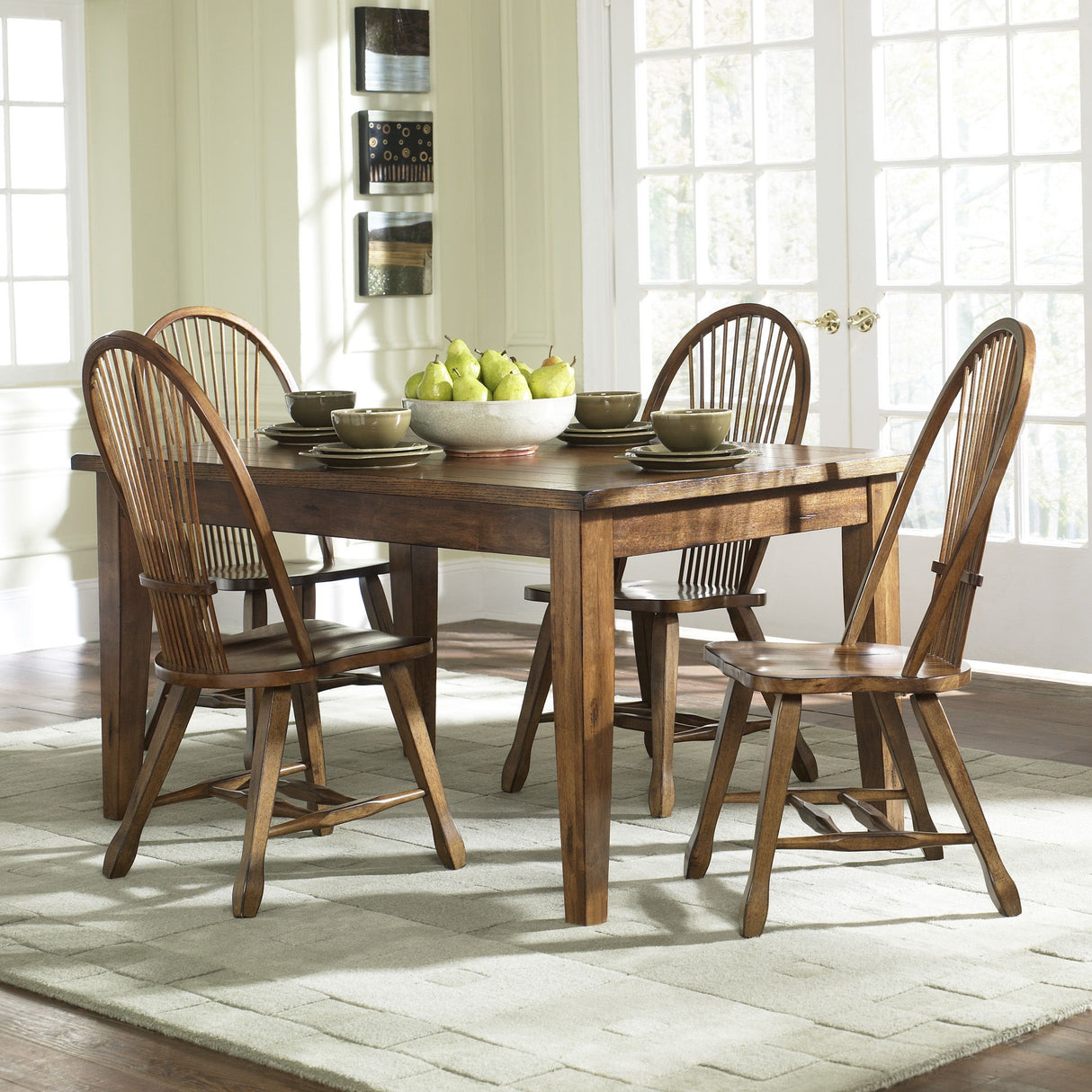 Treasures - Rectangular Leg Dining Table - Dark Brown