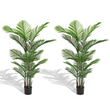 Simulate - Plastic Flower Boxes With 15 Leaves For Outdoor Home Decor (Set of 2) - Green