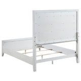 Marielle - Queen Headboard LED Panel Bed - Distressed White