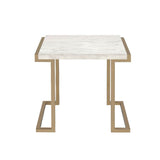 Boice II - End Table - Faux Marble & Champagne