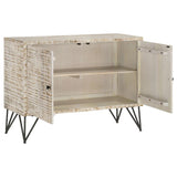 Eileen - 2-Door Wood Storage Accent Cabinet - White Washed