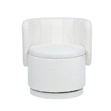 Modern 360 Degree Swivel Back Sofa Chair With Storage Space Boucle, Perfect For Bedroom And Living Room - Beige