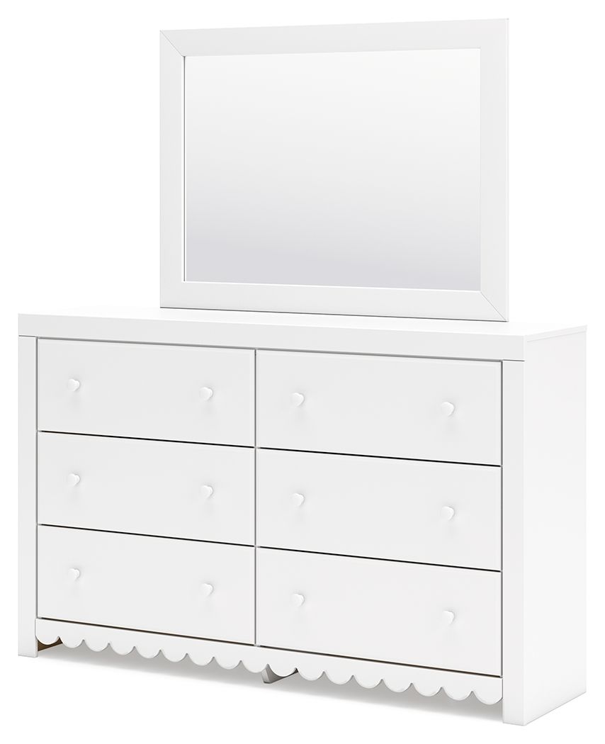 Mollviney - White - Dresser And Mirror