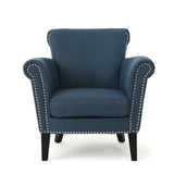 Elegant Club Chair With Nailhead Trim And Birch Wood Legs