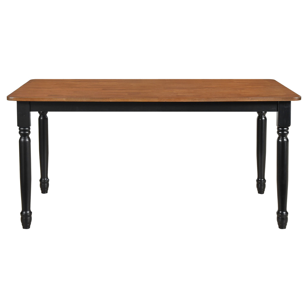 Hollyoak - Farmhouse Rectangular Dining Table With Turned Legs - Walnut And Black