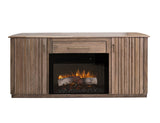 Mezquite 1 Drawer 2 Doors Fireplace TV Stand Solid Mango and Melina Wood Mezquite Brown with Electric Fireplace Features