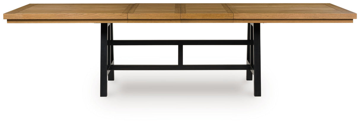 Galliden - Black / Brown - Rectangular Dining Room Extension Table