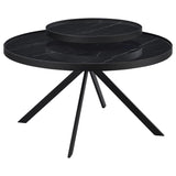 Briggs - Round Marble Printed Glass Top Coffee Table
