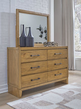 Sherbana - Light Brown - Dresser And Mirror