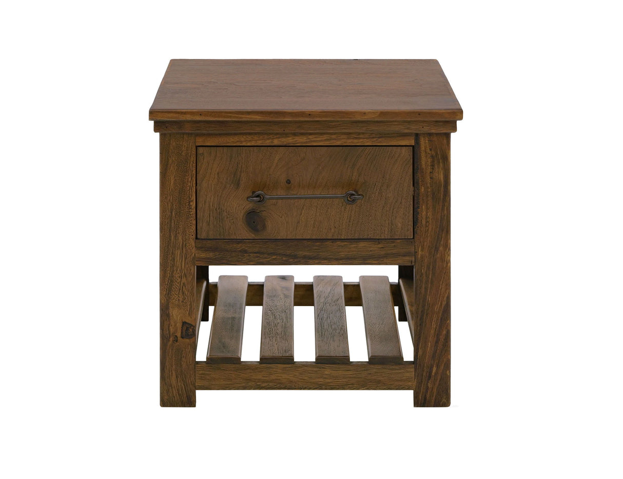 Walnut - 1 Drawer Chairside Table