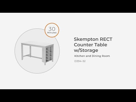 Skempton - Rectangular Counter Table With Storage - White
